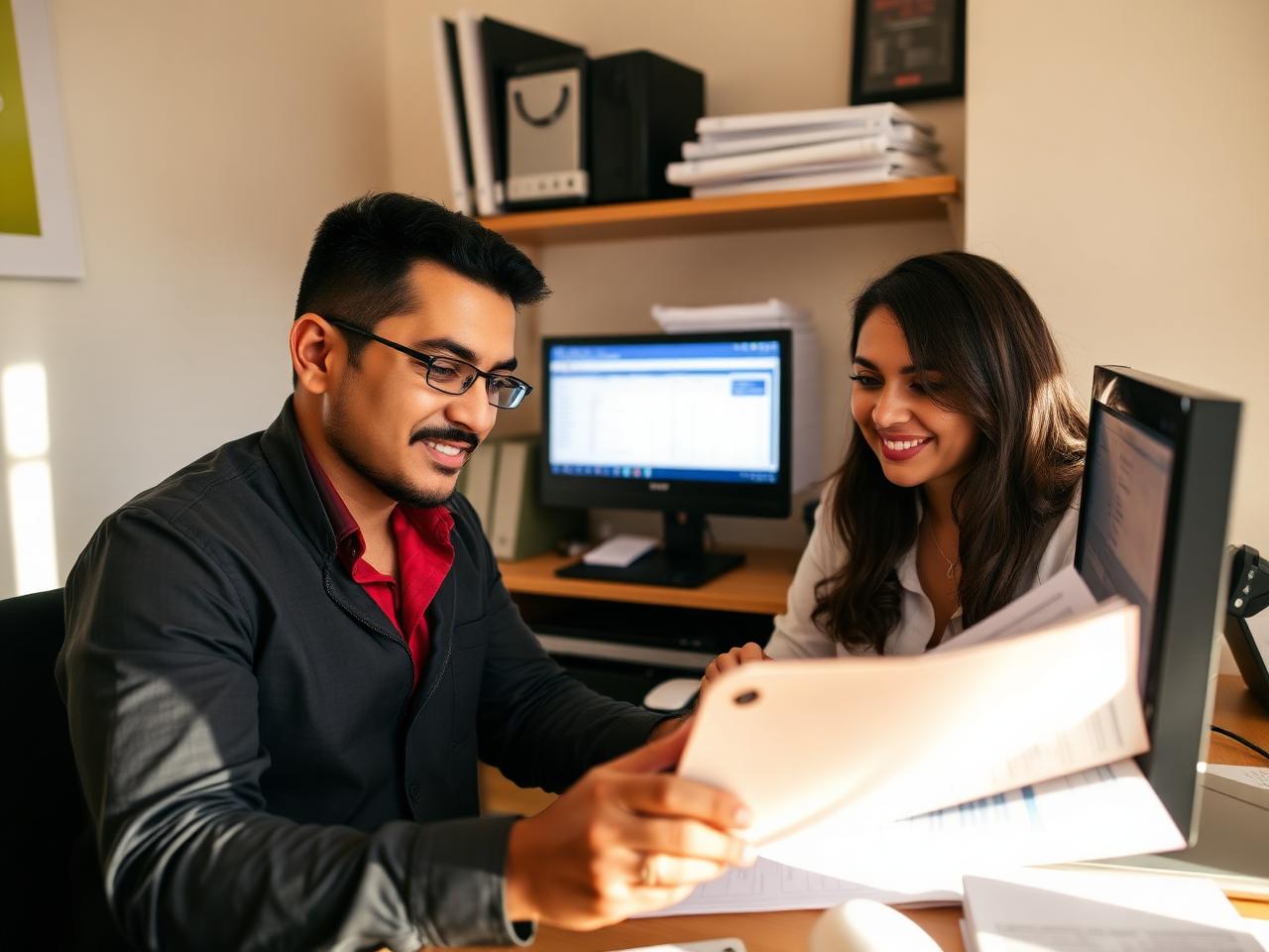 Contadores colombianos revisando facturación electrónica