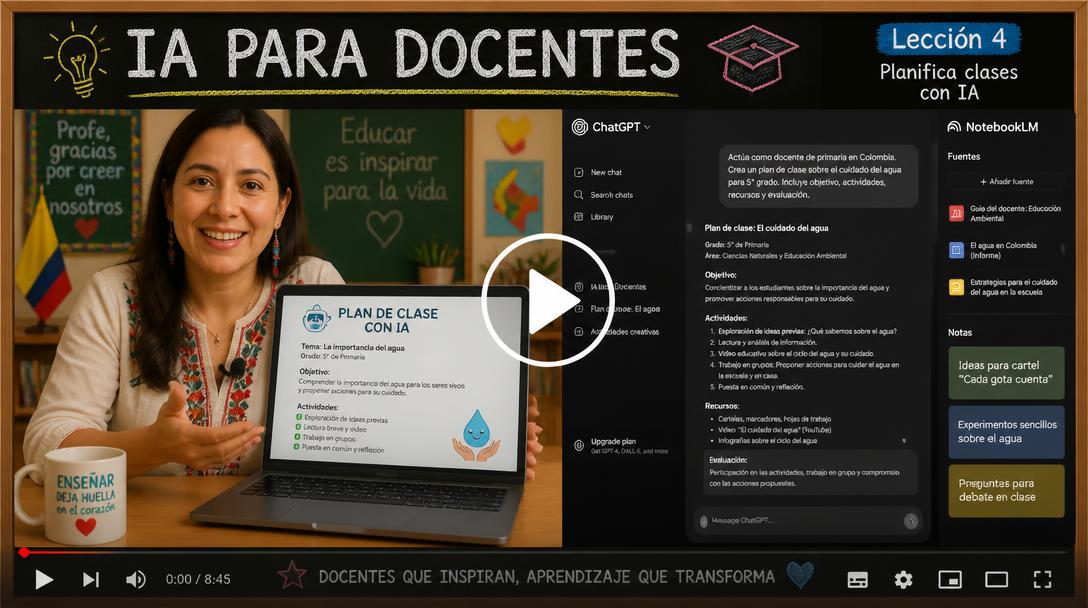Vista previa de la primera clase de IA para Docentes